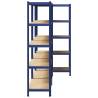 5-Layer Storage Shelves - Durable Blue Steel & Wood | HipoMarket