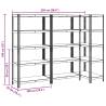 5-Layer Storage Shelves - Durable Blue Steel & Wood | HipoMarket