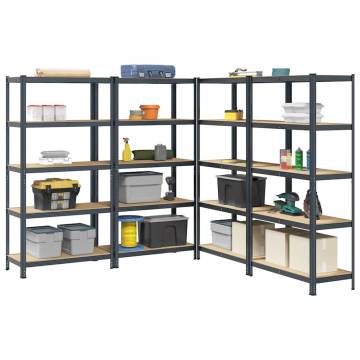 5-Layer Storage Shelves - Anthracite Steel & Engineered Wood