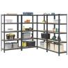  5-Layer Storage Shelves 4 pcs Anthracite Steel&Engineered Wood Colour anthracite Size 100 x 50 x 198 cm Quantity in Package 4 Amount 1 