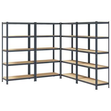 5-Layer Storage Shelves - Anthracite Steel & Engineered Wood