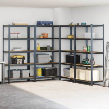 5-Layer Storage Shelves - Anthracite Steel & Engineered Wood