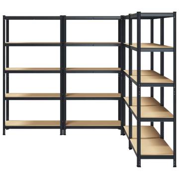 5-Layer Storage Shelves - Anthracite Steel & Engineered Wood