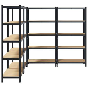 5-Layer Storage Shelves - Anthracite Steel & Engineered Wood