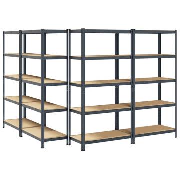 5-Layer Storage Shelves - Anthracite Steel & Engineered Wood