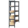 2 Piece 5-Layer Shelves Set | Anthracite Steel & Engineered Wood