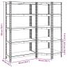 2 Piece 5-Layer Shelves Set | Anthracite Steel & Engineered Wood