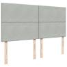 Light Grey Ottoman Bed with Mattresses | 160x200cm Velvet