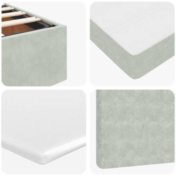 Light Grey Ottoman Bed with Mattresses | 160x200cm Velvet