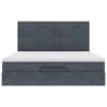 Elegant Dark Grey Ottoman Bed with Mattresses - 180x200cm Velvet