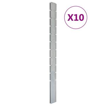 Garden Fence Posts 10 pcs Silver 260 cm Galvanised Steel