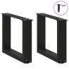 U-Shaped Coffee Table Legs 40x(30-31) cm Black Steel - 2 pcs