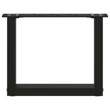 U-Shaped Coffee Table Legs 40x(30-31) cm Black Steel - 2 pcs