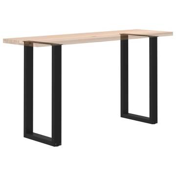 U-Shaped Coffee Table Legs - 50x(90-91) cm - Black Steel