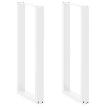 U-Shaped Coffee Table Legs - White Steel | 40x(100-101) cm