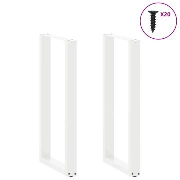 U-Shaped Coffee Table Legs - White Steel | 40x(100-101) cm