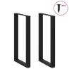 U-Shaped Coffee Table Legs - Black Steel (60x100-101 cm)