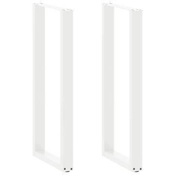 U-Shaped Coffee Table Legs - White Steel | Hipomarket UK