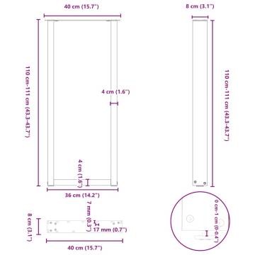 U-Shaped Coffee Table Legs - White Steel | Hipomarket UK