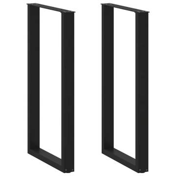 Coffee Table Legs U-Shaped - Black Steel - 60x(110-111)cm