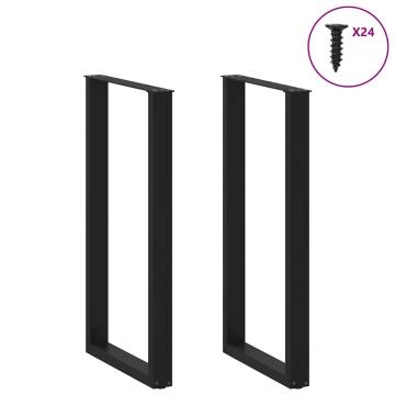 Coffee Table Legs U-Shaped - Black Steel - 60x(110-111)cm