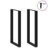 Coffee Table Legs U-Shaped - Black Steel - 60x(110-111)cm