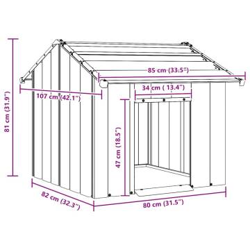 Durable Dog House with Roof - Galvanised Steel 85x107 cm