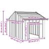 Durable Galvanised Steel Dog House with Roof - 83x130x85 cm