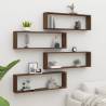  Wall Cube Shelves 4 pcs Brown Oak 100x15x30 cm Engineered Wood Colour brown oak Quantity in Package 4 Number of Pieces 1 