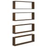 Wall Cube Shelves - 4 pcs Brown Oak | HipoMarket