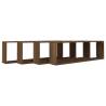 Wall Cube Shelves - 4 pcs Brown Oak | HipoMarket