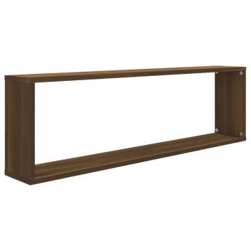 Wall Cube Shelves - 4 pcs Brown Oak | HipoMarket