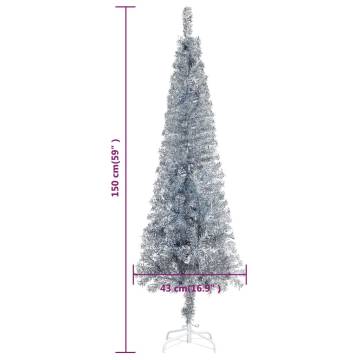 Slim Christmas Tree Silver 150 cm - Elegant Holiday Decor