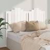 Stylish White Bed Headboard - Solid Pine Wood 146x4x110 cm