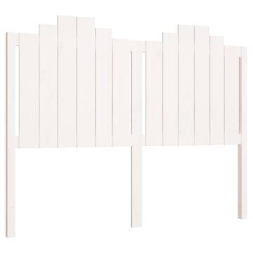 Stylish White Bed Headboard - Solid Pine Wood 146x4x110 cm