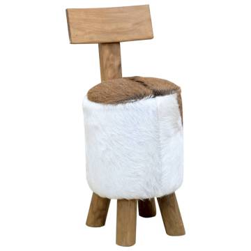 Stylish Brown Solid Teak Wood Stool for Modern Homes