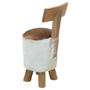 Stylish Brown Solid Teak Wood Stool for Modern Homes