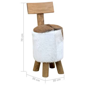 Stylish Brown Solid Teak Wood Stool for Modern Homes