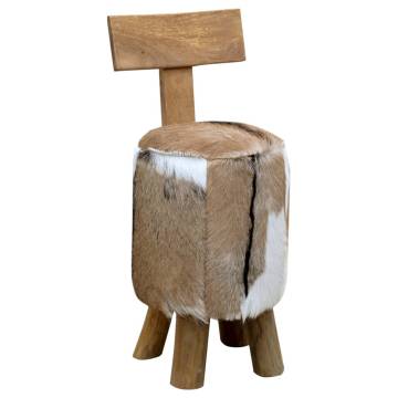 Stylish Brown Solid Teak Wood Stool for Modern Homes