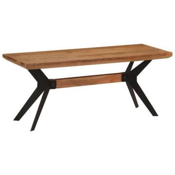 Industrial Dining Bench 110x40cm - Solid Acacia & Steel