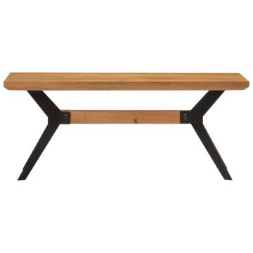 Industrial Dining Bench 110x40cm - Solid Acacia & Steel