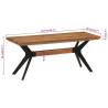 Industrial Dining Bench 110x40cm - Solid Acacia & Steel