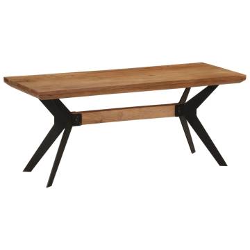 Industrial Dining Bench 110x40cm - Solid Acacia & Steel