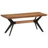 Industrial Dining Bench 110x40cm - Solid Acacia & Steel