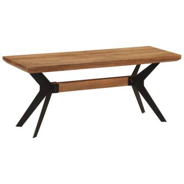 Industrial Dining Bench 110x40cm - Solid Acacia & Steel