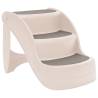 Folding 3-Step Dog Stairs - Cream, Easy Access for Pets