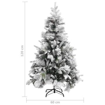 Flocked Snow & Cones Christmas Tree - 120 cm PVC & PE