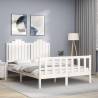  Bed Frame without Mattress White 140x190 cm Solid Wood Pine Colour white Size 140 x 190 cm 