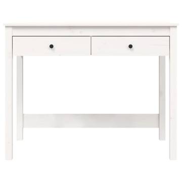 Elegant White Desk with Drawers - Solid Pine 100x50x78 cm