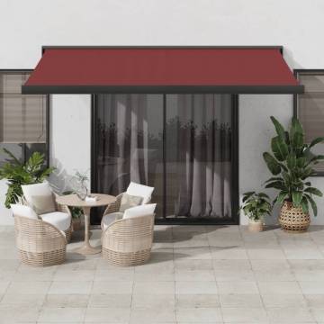 Automatic Retractable Awning Burgundy 450x300 cm | HipoMarket